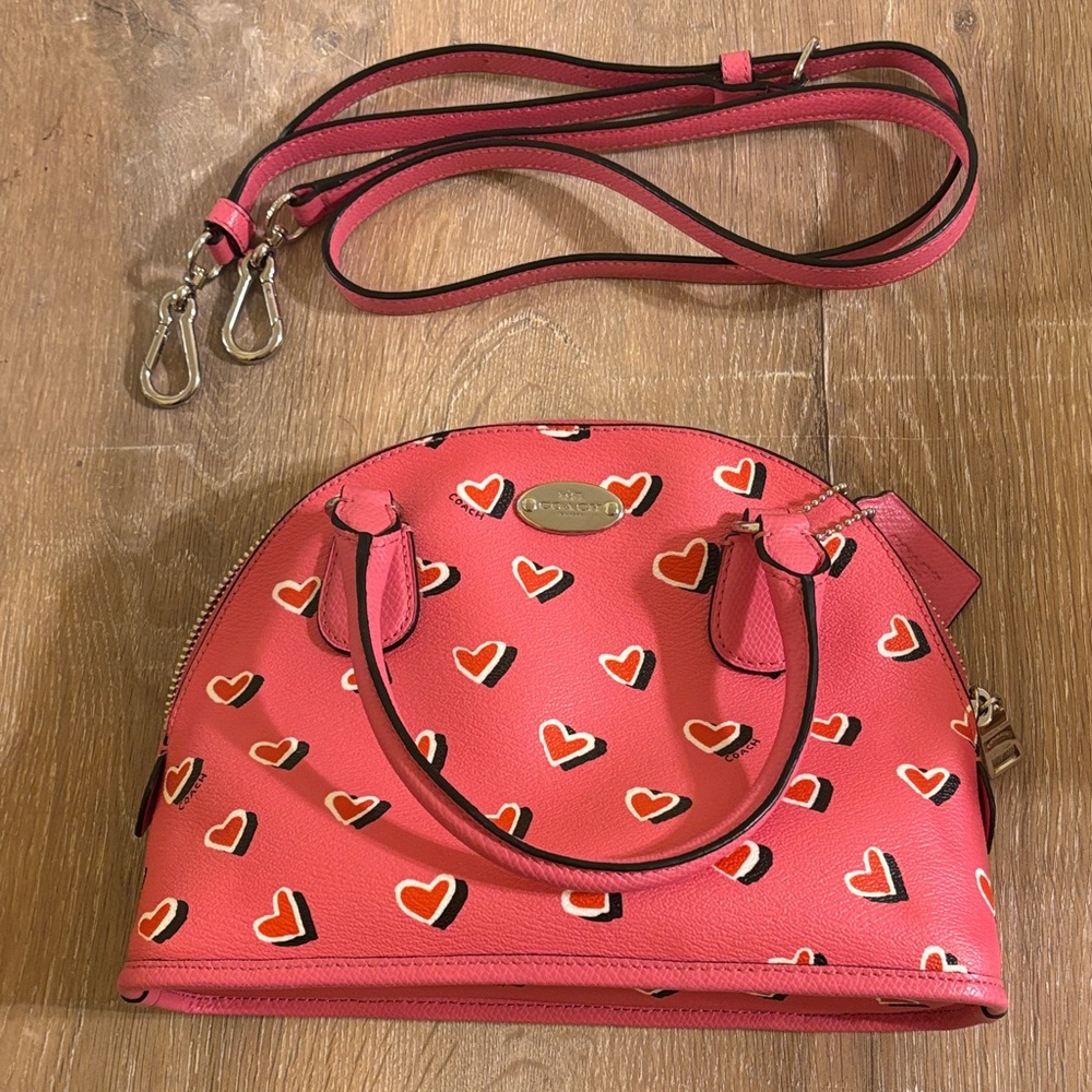 NWOT — COACH — Mini Cora Valentine’s Day Convertible Domed Satchel